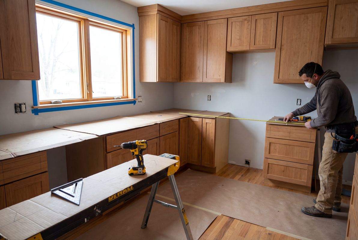 Our remodeling team at work in a Seattle kitchen